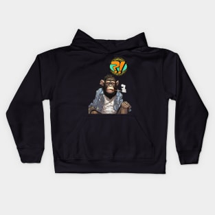 Stoned Monkey !? Monkey Thoughts Kids Hoodie